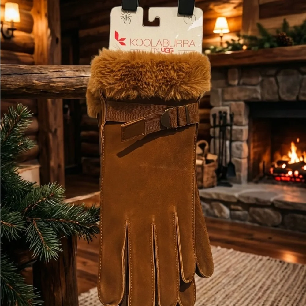 Koolaburra by Ugg Women's Brown Suede Gloves